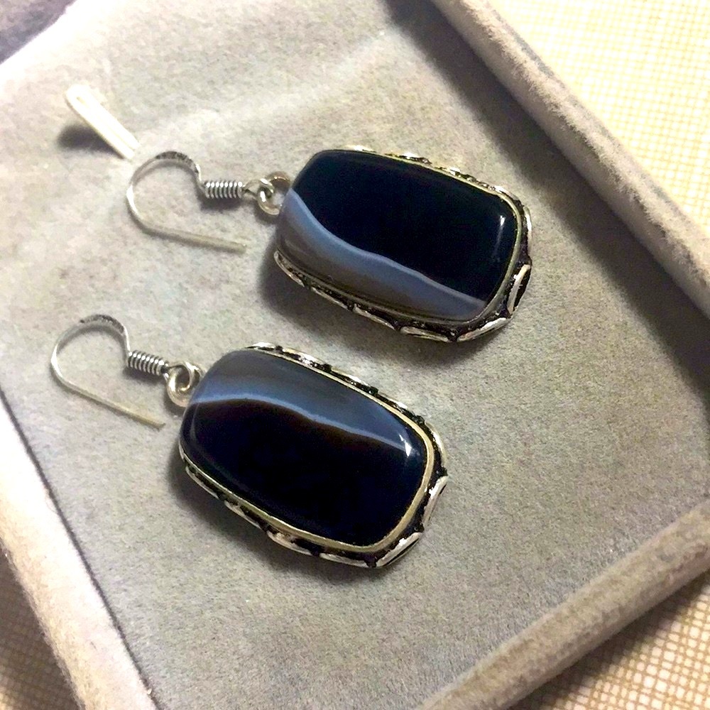 HOST PICK NEW Artisan Botswana Agate Earrings - Picture 1 of 11